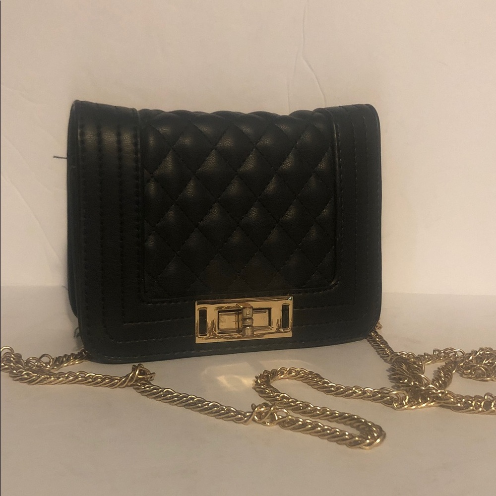 Olivia Miller Black Quilted Mini Crossbody Bag